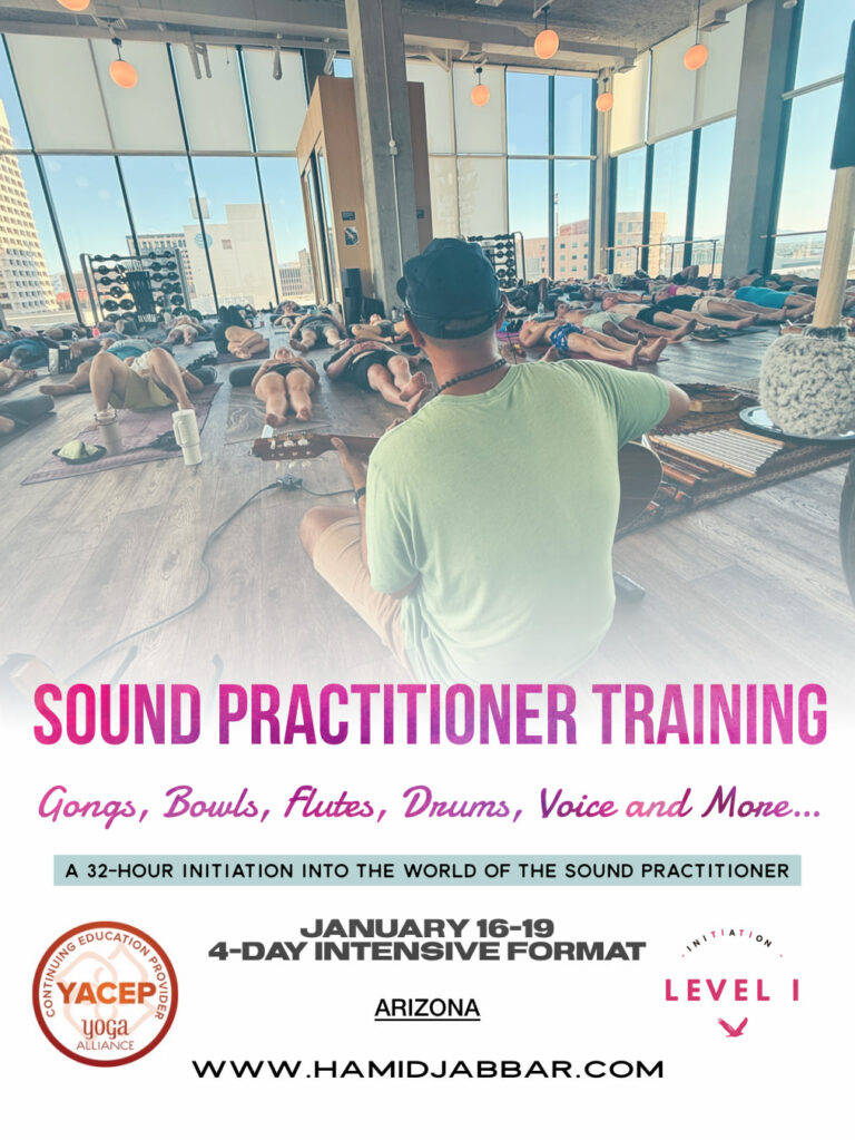 Flier for Sound Practitioner Training, a four day intensive, January 16 to 19 in Arizona
