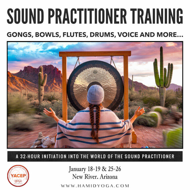 Flier for Sound Practitioner Training, January 18, 19, 25 and 26 in New River, Arizona