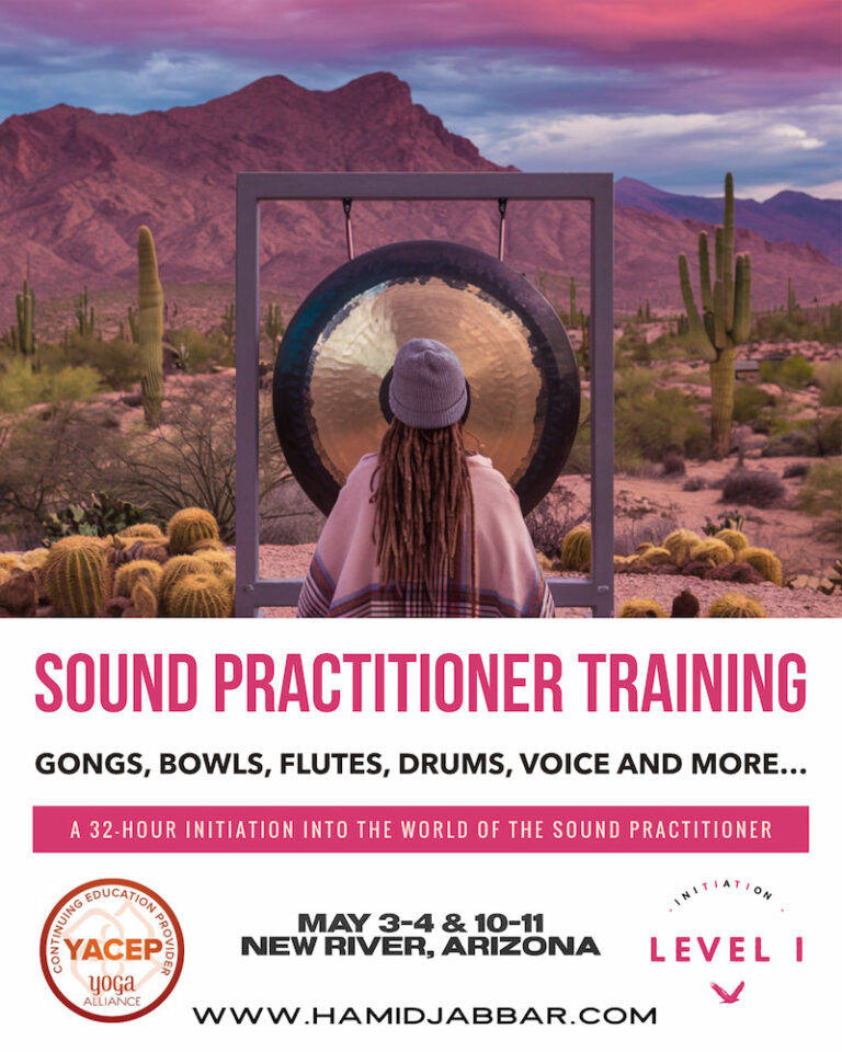 Flier for Sound Practitioner Training, Level I, May 3, 4, 10 and 11 in New River, Arizona