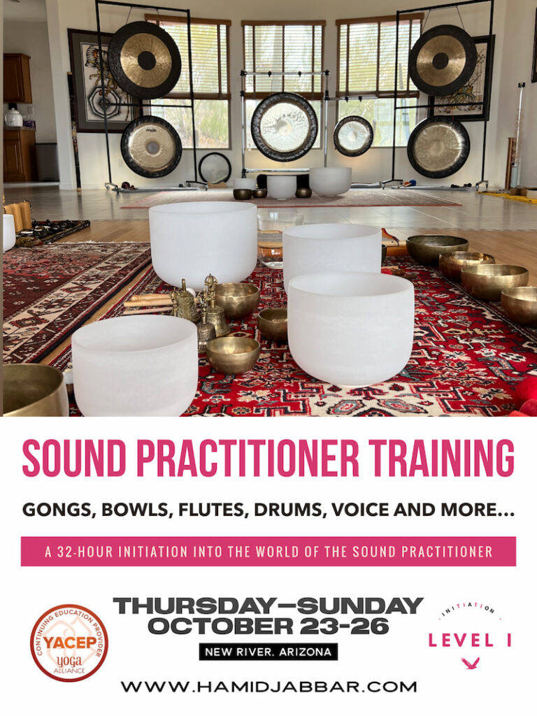 Flier for Sound Practitioner Training, Level I, Thursday to Sunday October 23 to 26 in New River, Arizona